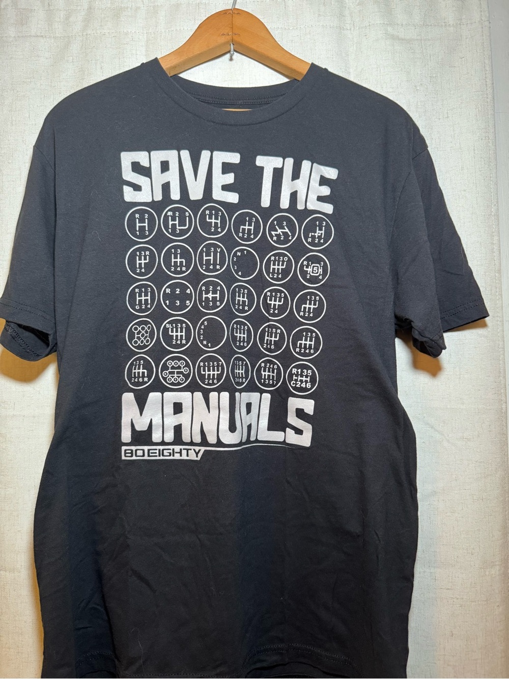 🏎️ 💨 Save The Manuals Graphic Tee - Black Large